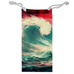 Storm Tsunami Waves Ocean Sea Nautical Nature Painting Jewelry Bag by Ravend