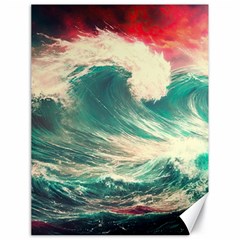 Storm Tsunami Waves Ocean Sea Nautical Nature Painting Canvas 18  X 24  by Ravend