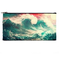 Storm Tsunami Waves Ocean Sea Nautical Nature Painting Pencil Case by Ravend