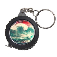 Storm Tsunami Waves Ocean Sea Nautical Nature Painting Measuring Tape by Ravend