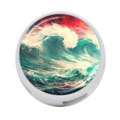 Storm Tsunami Waves Ocean Sea Nautical Nature Painting 4-port Usb Hub (two Sides) by Ravend