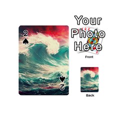 Storm Tsunami Waves Ocean Sea Nautical Nature Painting Playing Cards 54 Designs (mini) by Ravend