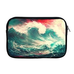 Storm Tsunami Waves Ocean Sea Nautical Nature Painting Apple Macbook Pro 17  Zipper Case by Ravend