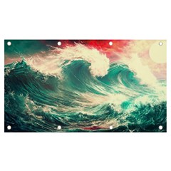 Storm Tsunami Waves Ocean Sea Nautical Nature Painting Banner And Sign 7  X 4  by Ravend