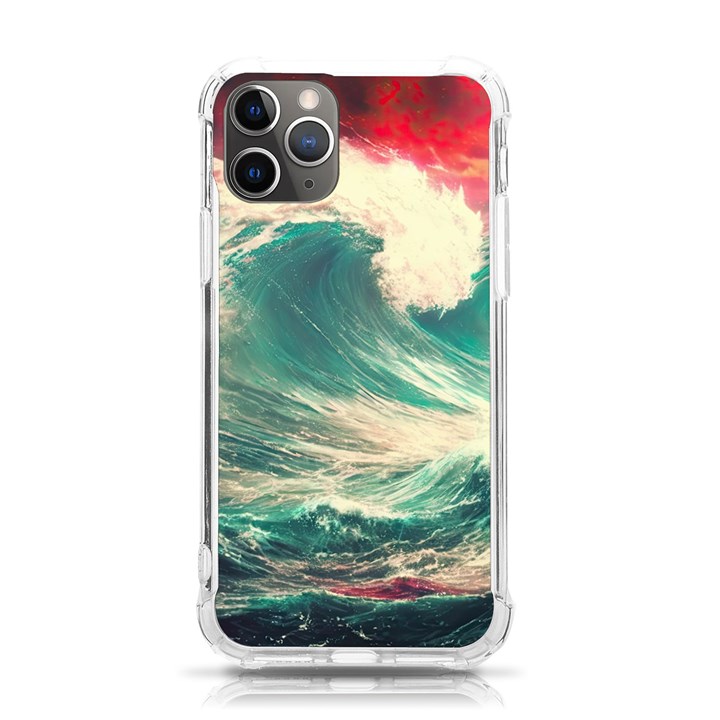 Storm Tsunami Waves Ocean Sea Nautical Nature Painting iPhone 11 Pro 5.8 Inch TPU UV Print Case