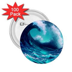 Tsunami Tidal Wave Ocean Waves Sea Nature Water 2 25  Buttons (100 Pack)  by Ravend