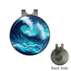 Tsunami Tidal Wave Ocean Waves Sea Nature Water Hat Clips With Golf Markers by Ravend