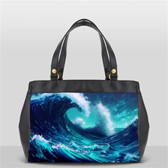 Tsunami Tidal Wave Ocean Waves Sea Nature Water Oversize Office Handbag (2 Sides) by Ravend