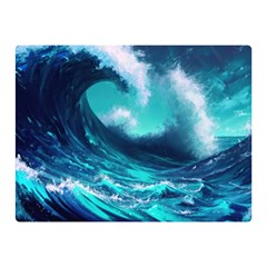 Tsunami Tidal Wave Ocean Waves Sea Nature Water Premium Plush Fleece Blanket (mini) by Ravend