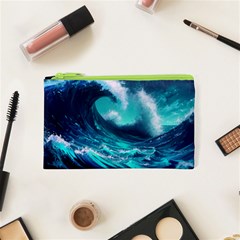 Tsunami Tidal Wave Ocean Waves Sea Nature Water Cosmetic Bag (xs) by Ravend