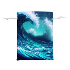 Tsunami Tidal Wave Ocean Waves Sea Nature Water Lightweight Drawstring Pouch (l) by Ravend