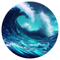 Tsunami Tidal Wave Ocean Waves Sea Nature Water Round Trivet by Ravend