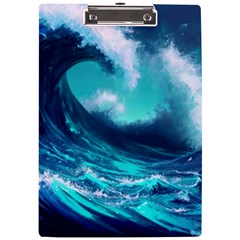 Tsunami Tidal Wave Ocean Waves Sea Nature Water A4 Acrylic Clipboard by Ravend