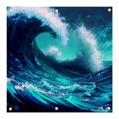 Tsunami Tidal Wave Ocean Waves Sea Nature Water Banner And Sign 3  X 3  by Ravend