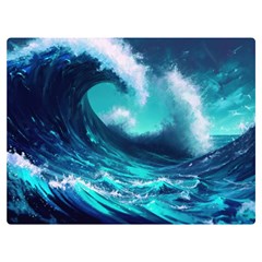 Tsunami Tidal Wave Ocean Waves Sea Nature Water Premium Plush Fleece Blanket (extra Small) by Ravend