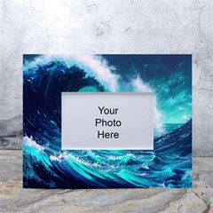 Tsunami Tidal Wave Ocean Waves Sea Nature Water White Tabletop Photo Frame 4 x6  by Ravend