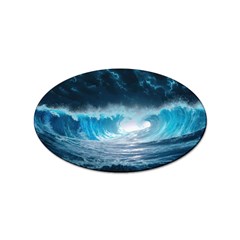 Thunderstorm Storm Tsunami Waves Ocean Sea Sticker (oval) by Ravend