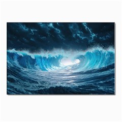 Thunderstorm Storm Tsunami Waves Ocean Sea Postcard 4 x 6  (pkg Of 10) by Ravend