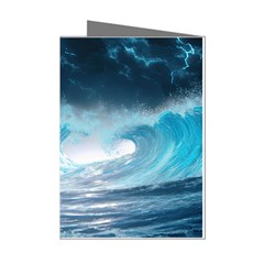 Thunderstorm Storm Tsunami Waves Ocean Sea Mini Greeting Cards (pkg Of 8) by Ravend