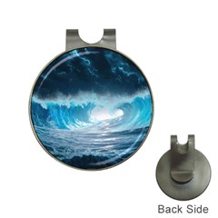 Thunderstorm Storm Tsunami Waves Ocean Sea Hat Clips With Golf Markers by Ravend