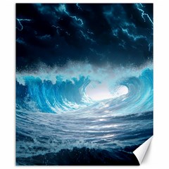 Thunderstorm Storm Tsunami Waves Ocean Sea Canvas 20  X 24  by Ravend