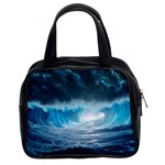 Thunderstorm Storm Tsunami Waves Ocean Sea Classic Handbag (Two Sides) Front