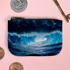 Thunderstorm Storm Tsunami Waves Ocean Sea Mini Coin Purse by Ravend