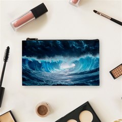 Thunderstorm Storm Tsunami Waves Ocean Sea Cosmetic Bag (small) by Ravend