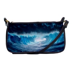 Thunderstorm Storm Tsunami Waves Ocean Sea Shoulder Clutch Bag by Ravend