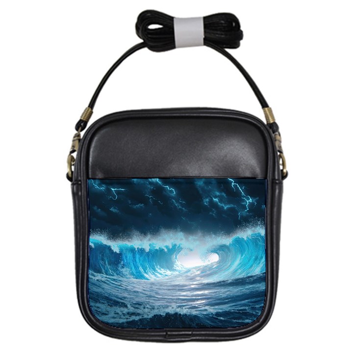 Thunderstorm Storm Tsunami Waves Ocean Sea Girls Sling Bag