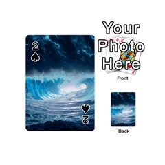 Thunderstorm Storm Tsunami Waves Ocean Sea Playing Cards 54 Designs (mini) by Ravend