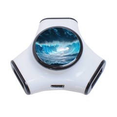 Thunderstorm Storm Tsunami Waves Ocean Sea 3-port Usb Hub by Ravend