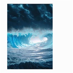 Thunderstorm Storm Tsunami Waves Ocean Sea Small Garden Flag (two Sides) by Ravend