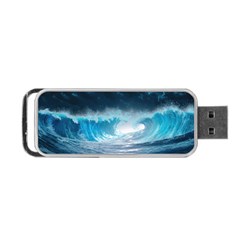 Thunderstorm Storm Tsunami Waves Ocean Sea Portable Usb Flash (two Sides) by Ravend