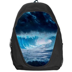 Thunderstorm Storm Tsunami Waves Ocean Sea Backpack Bag by Ravend