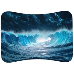 Thunderstorm Storm Tsunami Waves Ocean Sea Velour Seat Head Rest Cushion by Ravend