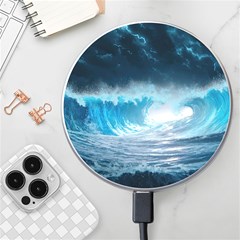 Thunderstorm Storm Tsunami Waves Ocean Sea Wireless Fast Charger(white) by Ravend