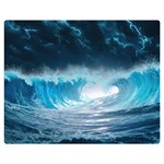 Thunderstorm Storm Tsunami Waves Ocean Sea One Side Premium Plush Fleece Blanket (Medium) 60 x50  Blanket Front