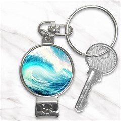 Tsunami Waves Ocean Sea Nautical Nature Water Nature Nail Clippers Key Chain by Ravend