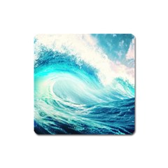 Tsunami Waves Ocean Sea Nautical Nature Water Nature Square Magnet by Ravend