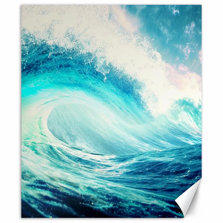 Tsunami Waves Ocean Sea Nautical Nature Water Nature Canvas 20  x 24 