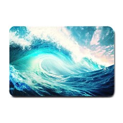 Tsunami Waves Ocean Sea Nautical Nature Water Nature Small Doormat by Ravend