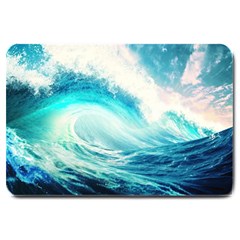 Tsunami Waves Ocean Sea Nautical Nature Water Nature Large Doormat by Ravend