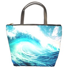 Tsunami Waves Ocean Sea Nautical Nature Water Nature Bucket Bag by Ravend