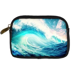 Tsunami Waves Ocean Sea Nautical Nature Water Nature Digital Camera Leather Case by Ravend