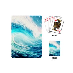 Tsunami Waves Ocean Sea Nautical Nature Water Nature Playing Cards Single Design (mini) by Ravend