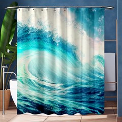 Tsunami Waves Ocean Sea Nautical Nature Water Nature Shower Curtain 60  X 72  (medium)  by Ravend