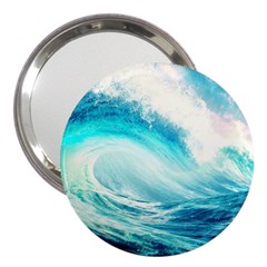 Tsunami Waves Ocean Sea Nautical Nature Water Nature 3  Handbag Mirrors by Ravend