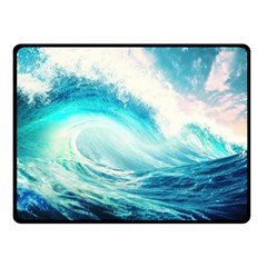 Tsunami Waves Ocean Sea Nautical Nature Water Nature Fleece Blanket (small) by Ravend