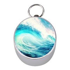 Tsunami Waves Ocean Sea Nautical Nature Water Nature Mini Silver Compasses by Ravend